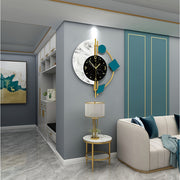 Elegant Modern Wall Clock with Marble and Mirror Dial, Silent Quartz Movement - Nordic Style, Iron & Wood, Ideal for Home, Office, Living Room Decor, Office Wall Clock|Nordic Style Clock|Wooden Iron Construction, Wall Clock Living Room, GDRASUYA10