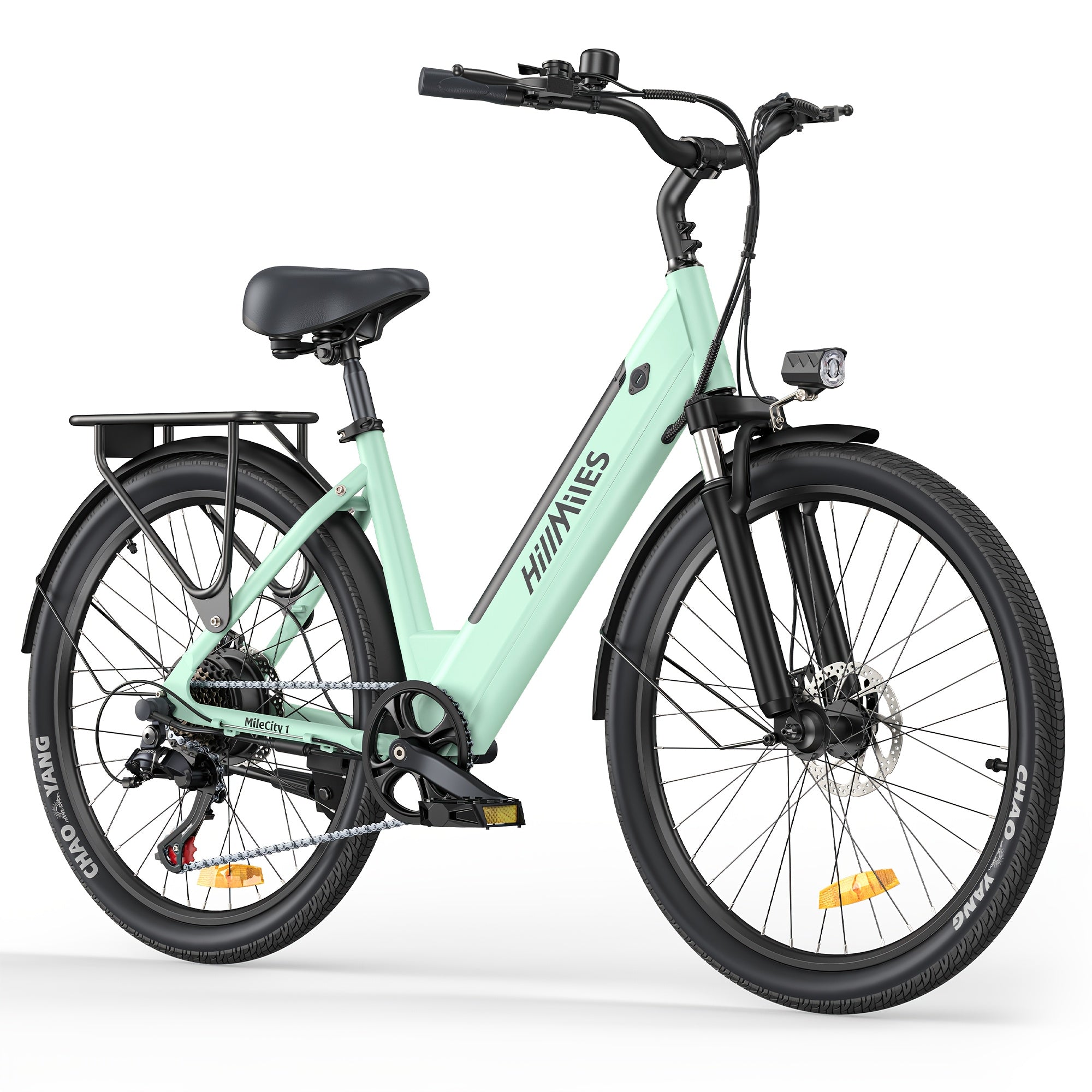 ENGWE MileCity 1 26" Step-Through Electric Bike - 700W Peak Power, 13Ah Battery, 100km Max Range, 7-Speed Gear System, Front Suspension, Dual Brake System, Alloy Steel Frame, Gray - Ideal for City Com