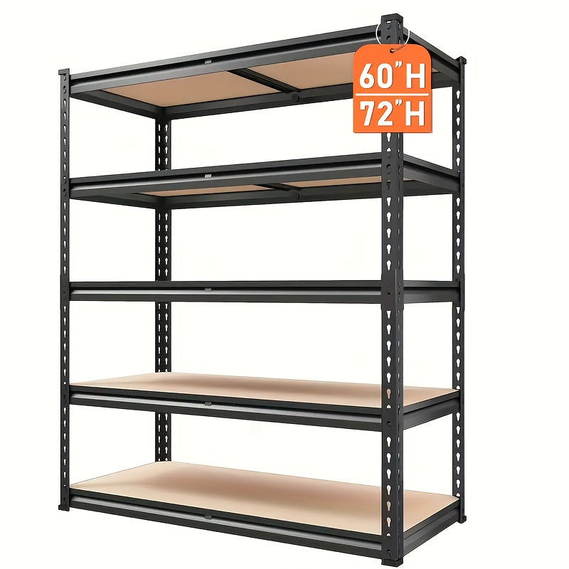 Heavy Duty Shelving Heavy Duty 5 Tier 2000LBS Metal Shelving Units | 72"H/60"H Garage Shelving Storage Shelves, Adjustable Metal Shelving Unit For Garage Shelves Utility Rack Shelf For Basement Pan...