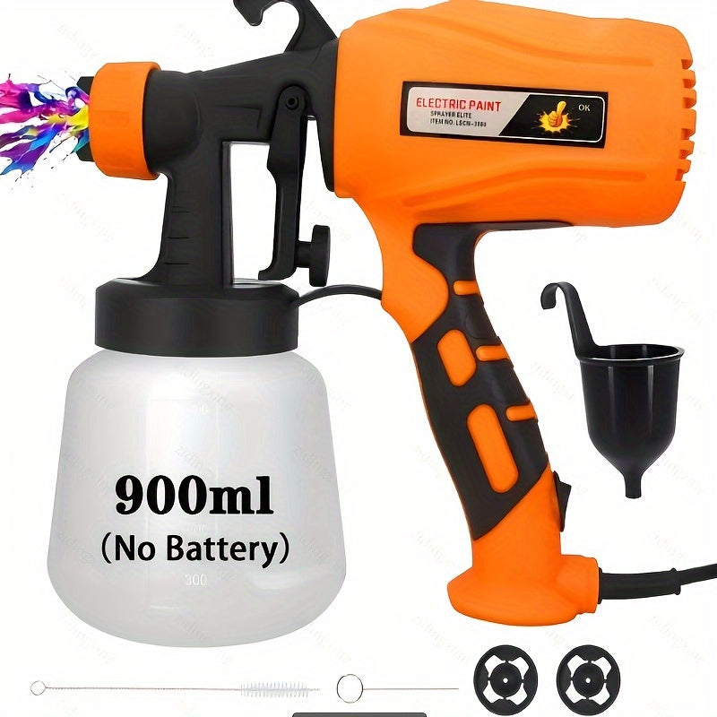 High Pressure Paint Sprayer Electric Airless HVLP Spray Gun - High Pressure Paint Sprayer with 3 Spray Patterns, 800ml Container, Easy to Clean for House Painting, Furniture, Cabinets, Fence, Walls...