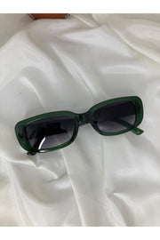 Unisex Vintage Rectangle Green Sunglasses