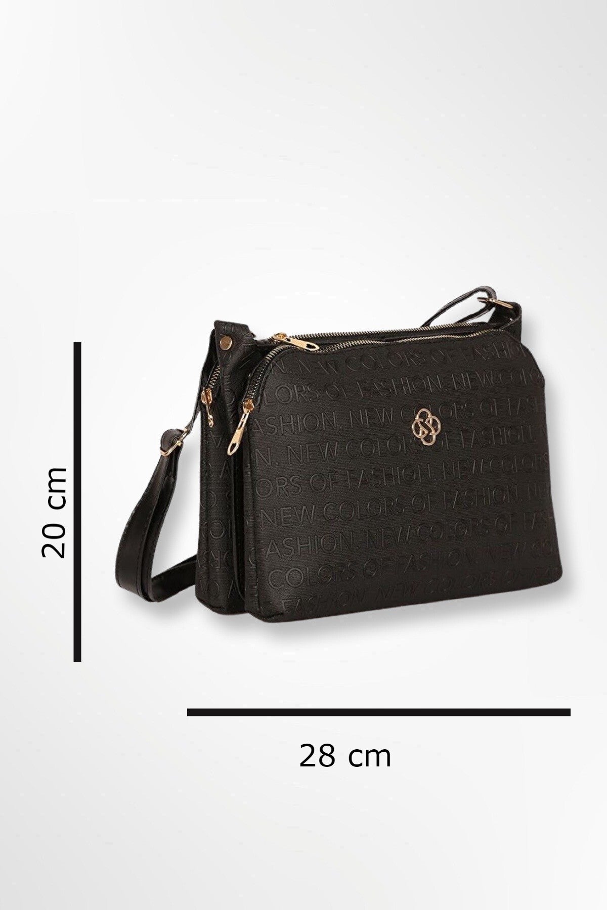 Women'S Bag Black Three Part Shoulder Cross Strap Gogus Bag (A Quality)