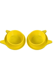 2 Pcs Plastic Cat Ear Food And Water Container