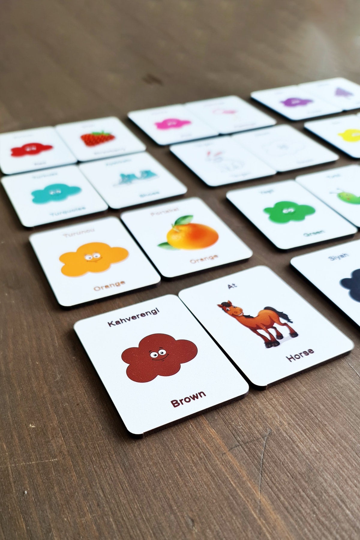 Wooden Intelligence Cards Matching Game Wooden Puzzle Toy (Colors)