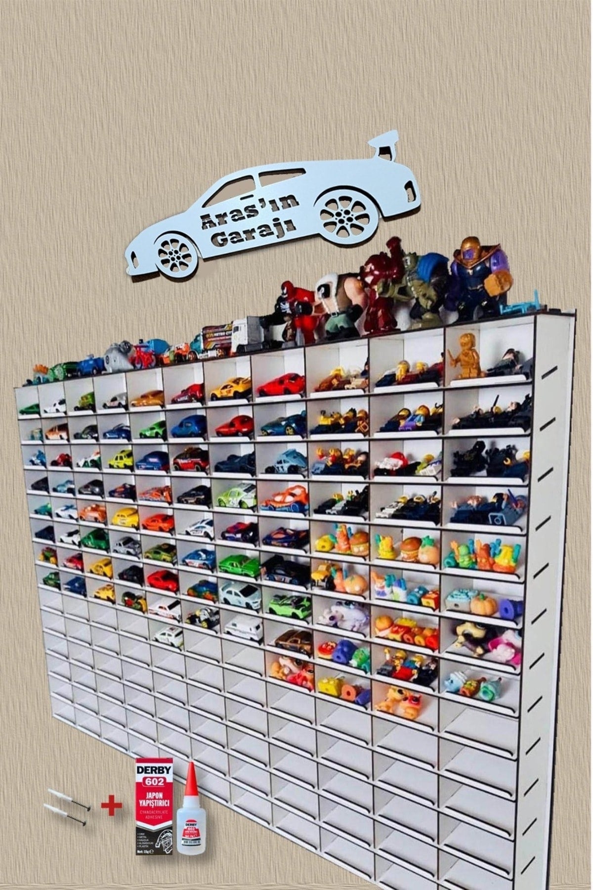 Curved Decorative Wall Car Shelf ( 154 Car-White )