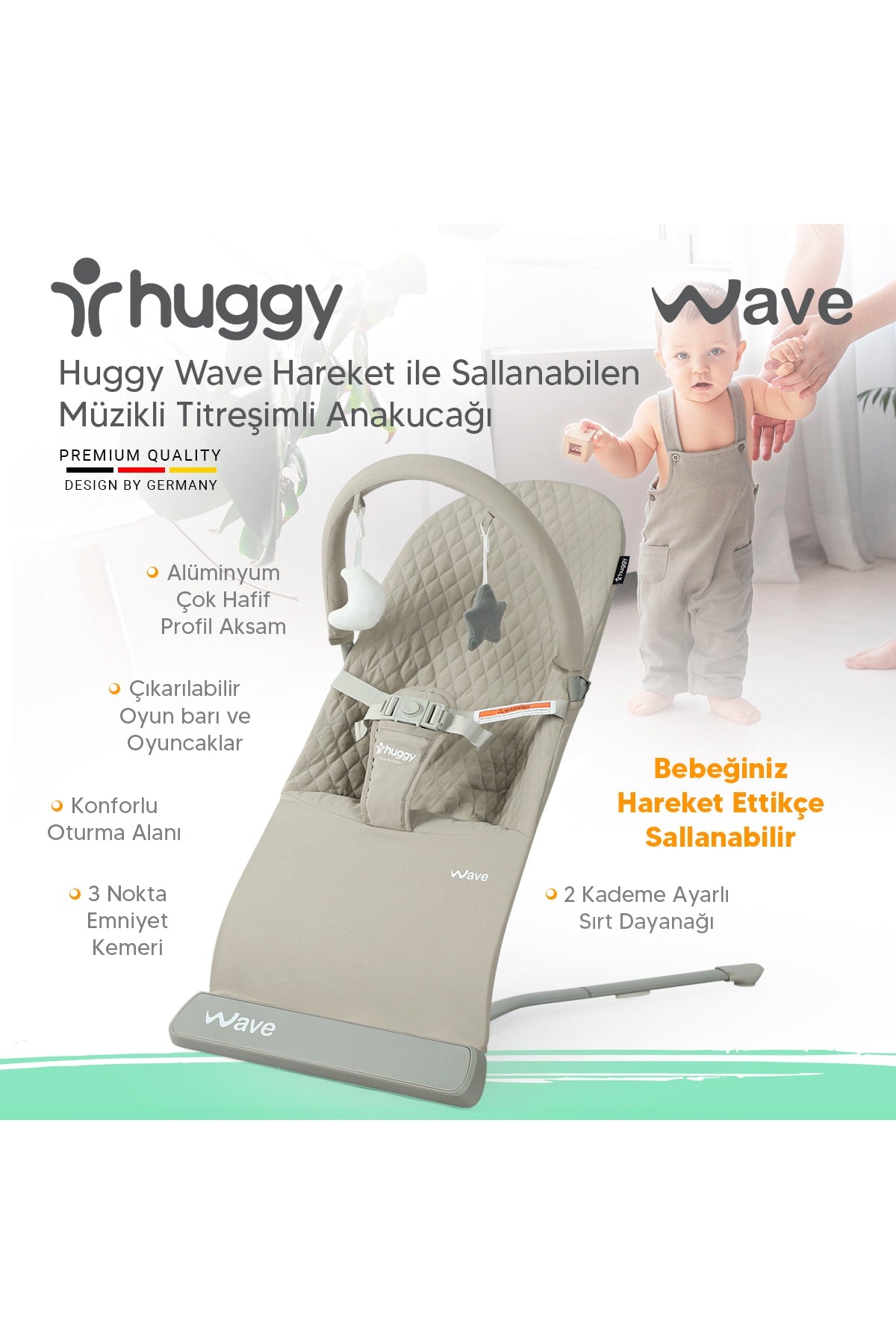 Wave Baby Vibrating Baby Cradle With Gradual Music That Can Rock As Baby Moves