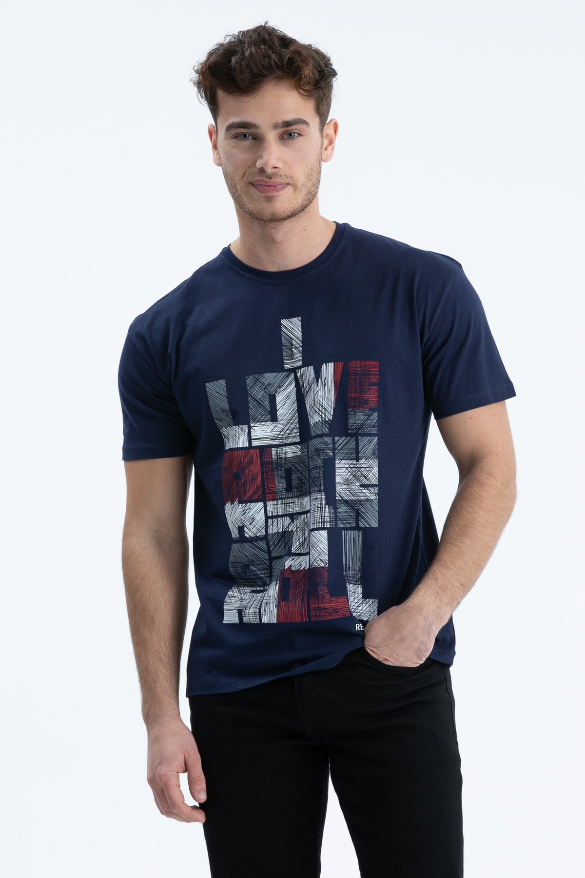 Men'S T-Shirt Regular Fit S-4095 Navy