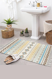 Patterned Washable Single Bath Mat Rug