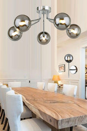 Tuscany Luxury Design Chrome Smoked Glass Five Chandelier - Swordslife
