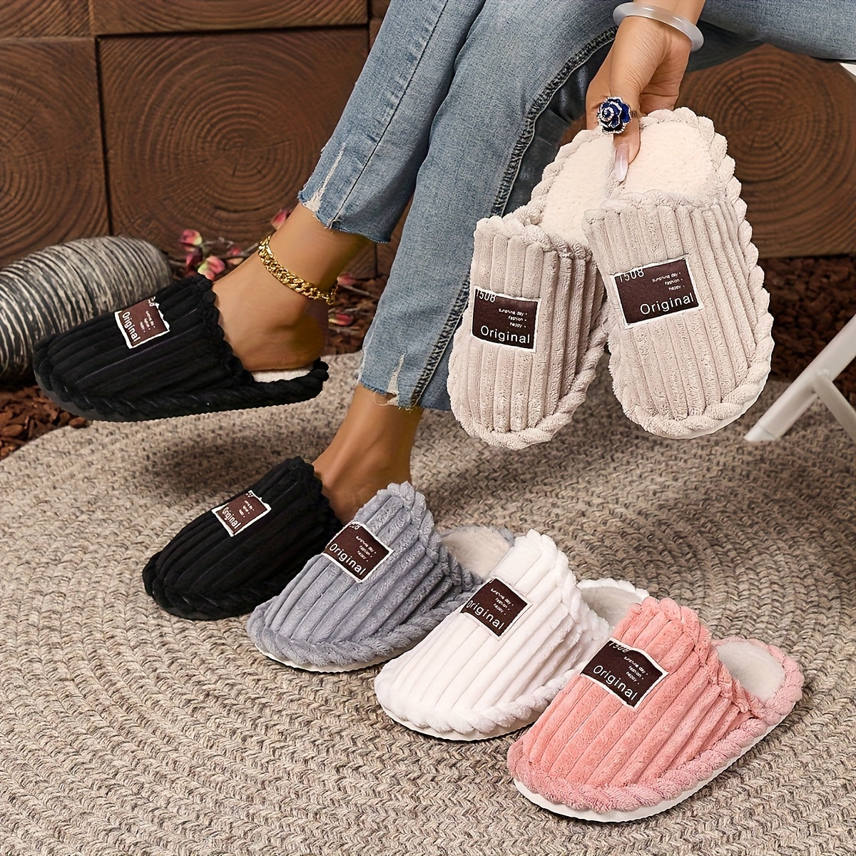 Women'S Autumn and Winter Indoor Slippers - Soft, Comfortable Casual Shoes with Easy Wear, All-Season Use, Minimalist Classic Design, Versatile Couple'S Footwear in 5 Colors, Perfect Gift Choice! U...