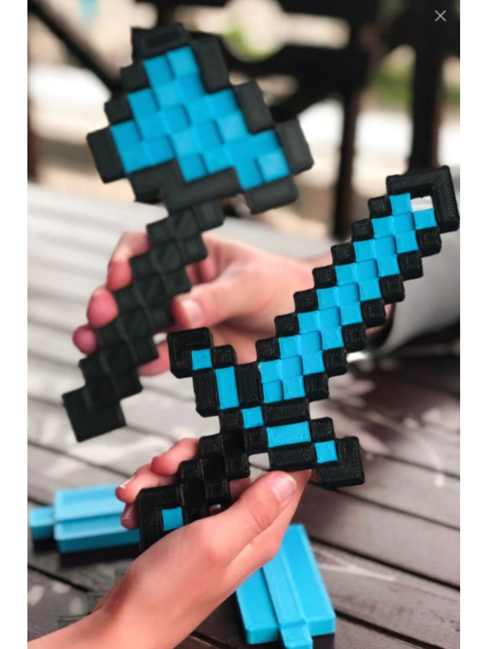 Minecraft Kılıç-kazma-balta Üçlü Elmas Set / Minecraft Üçlü Oyuncak Elmas Set