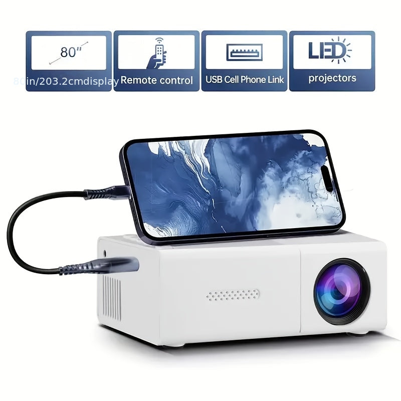 2025 New Ultra-high-definition Projector For Home Use, Suitable For Bedrooms, Living Rooms, And Home Theaters. It Can Be Connected To A Mobile Phone For Projection, And It'S A Compact And Portable ...
