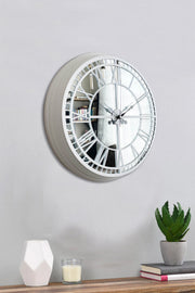 Hediyelik 40 Cm Beyaz Aynalı Lüks Duvar Saati