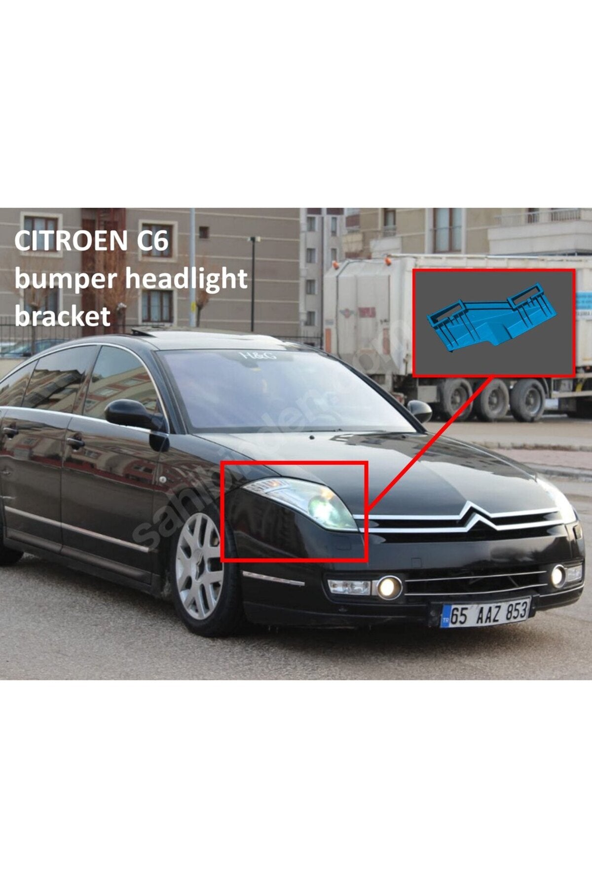 Citroen C6 tampon/far  braketi Uyumlu