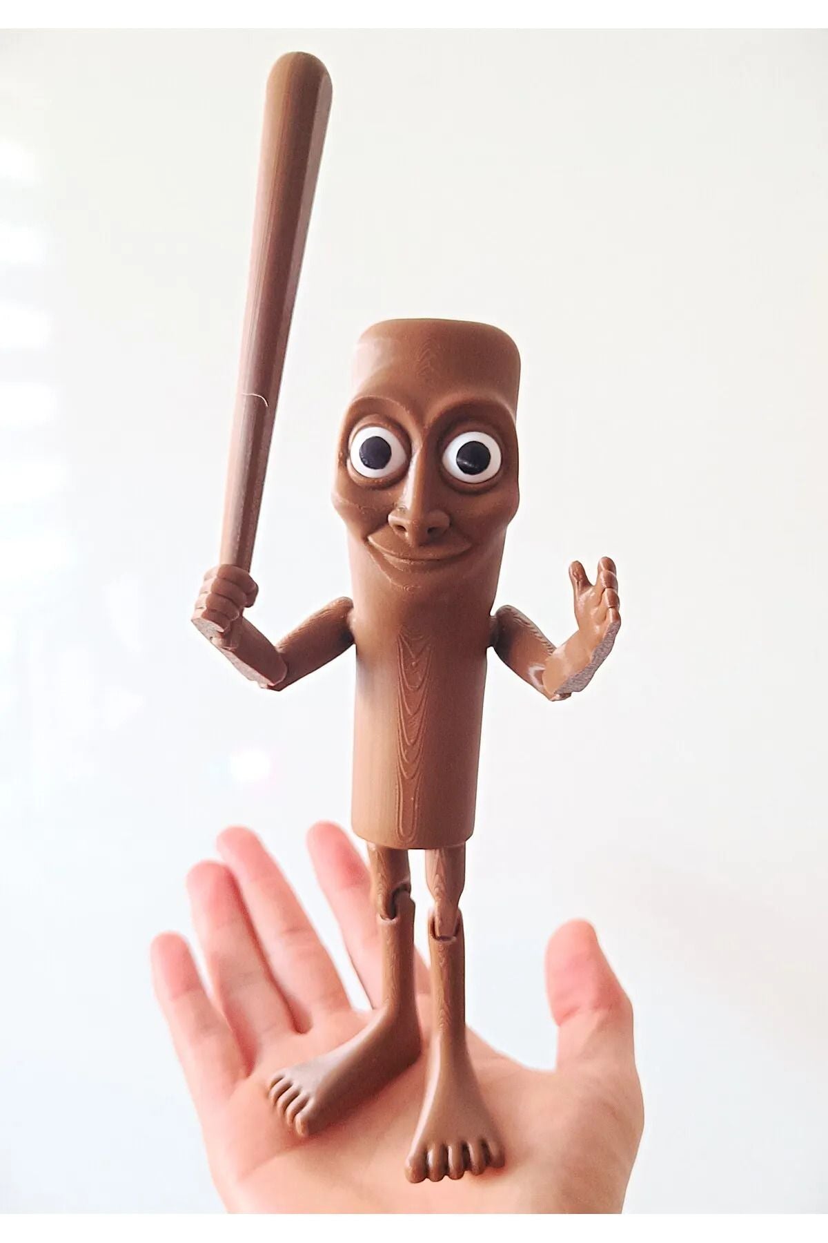 Tung Tung Tung Sahur Figürü – 10.5 cm Sağlıklı PETG malzemeden brainrot Hareketli 3D Dekoratif Figür