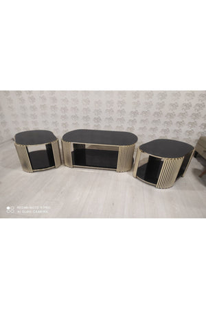 DEMOUNTED STAR COFFEE TABLE 2+1, GOLD NICKELAGE
