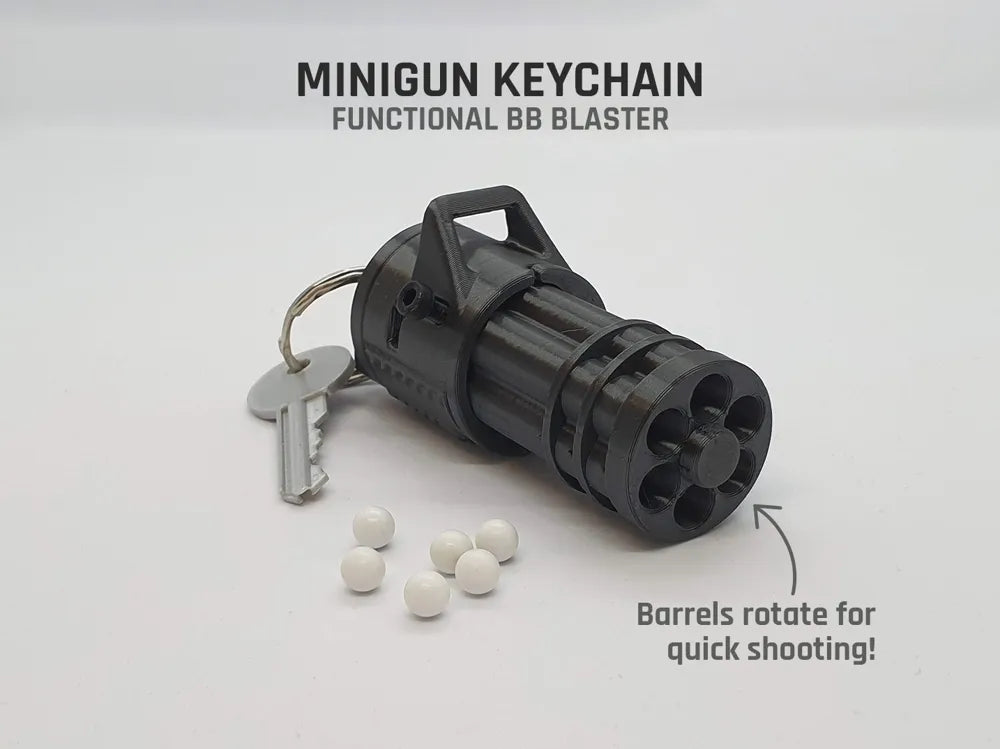 Döner Namlulu Mekanik Mini Figür – 3D Baskılı Dekoratif