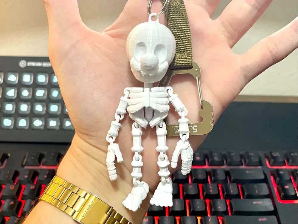 Eklemli İskelet Kaplumbağa Figürü – 3D Baskılı Anahtarlık