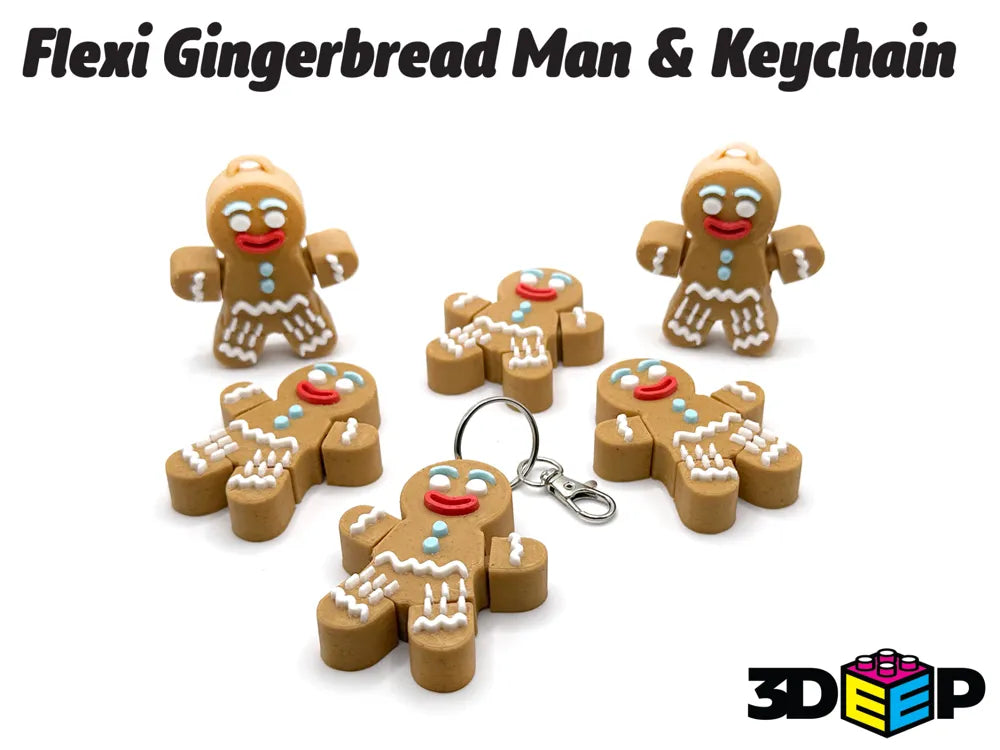 Eklemli Zencefilli Kurabiye Adam Figürü – 3D Baskılı Anahtarlık