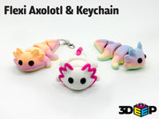 Eklemli Aksolotl Figürü – Esnek 3D Baskılı Anahtarlık