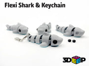 Eklemli Köpekbalığı Figürü – Esnek 3D Baskılı Anahtarlık