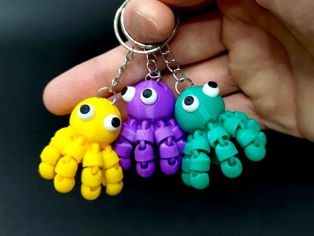 Komik Eklemli Ahtapot Figürü – Esnek 3D Baskılı