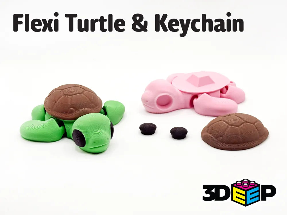 Eklemli Deniz Kaplumbağası Figürü – 3D Baskılı Anahtarlık