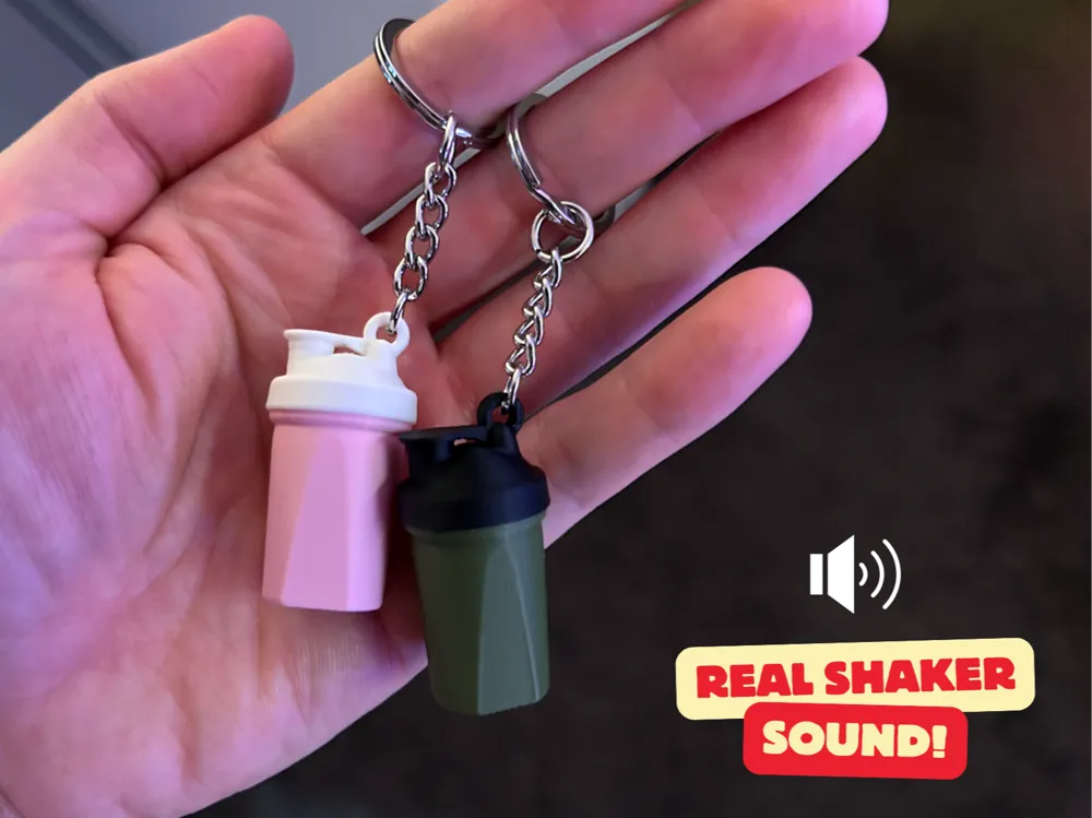 Mini Protein Shaker Fidget Anahtarlık – 3D Baskılı