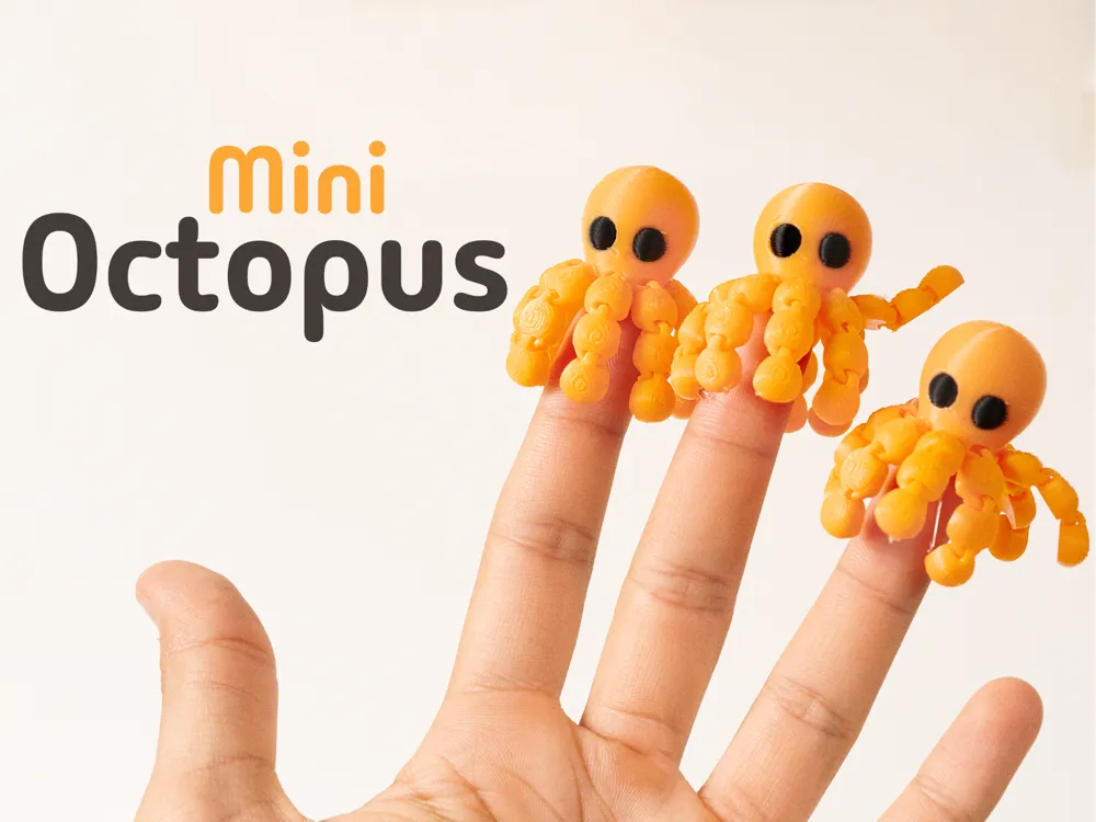 Eklemli Ahtapot Figürü – Esnek 3D Baskılı Anahtarlık