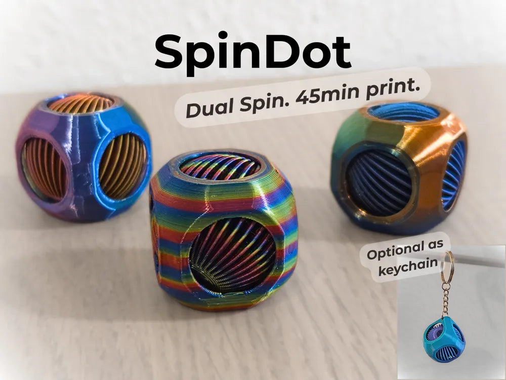 Çift Yönlü Dönen Fidget Masa Oyuncağı – 3D Baskılı