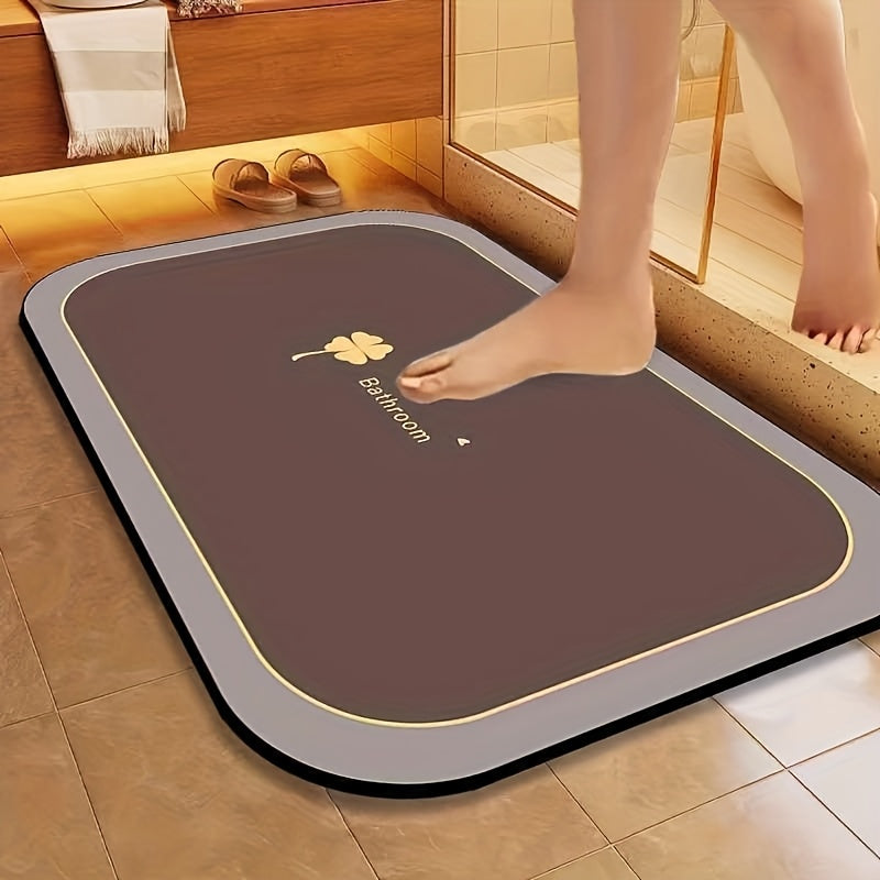 1pc Quick Dry Bathroom Mat, Pet Feeding Mat, Super Absorbent Diatomite Bath Mat, Non-slip And Water-absorbing Floor Mat, Soft And Comfortable Bathroom Mat, Suitable For Bathroom, Shower, Laundry...