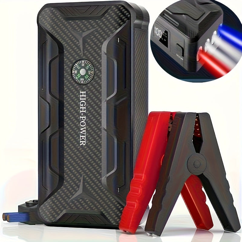 Wireless Car Jump Starter, Battery Jump Starter Portable Peak, Portable Car Battery Charger 12v (8.0L GAS/1.72 Gallon Diesel) Quick Car Start, USB Input/output, LED Emergency, Car Accessory Tool