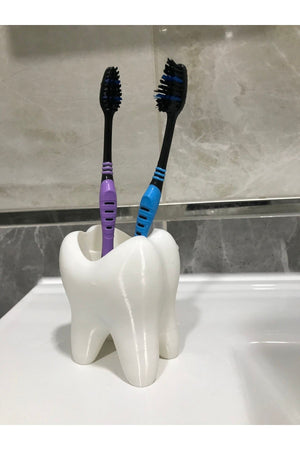 Tooth Shaped 4 Compartment Toothbrush Holder Tooth Shaped Pencil Holder