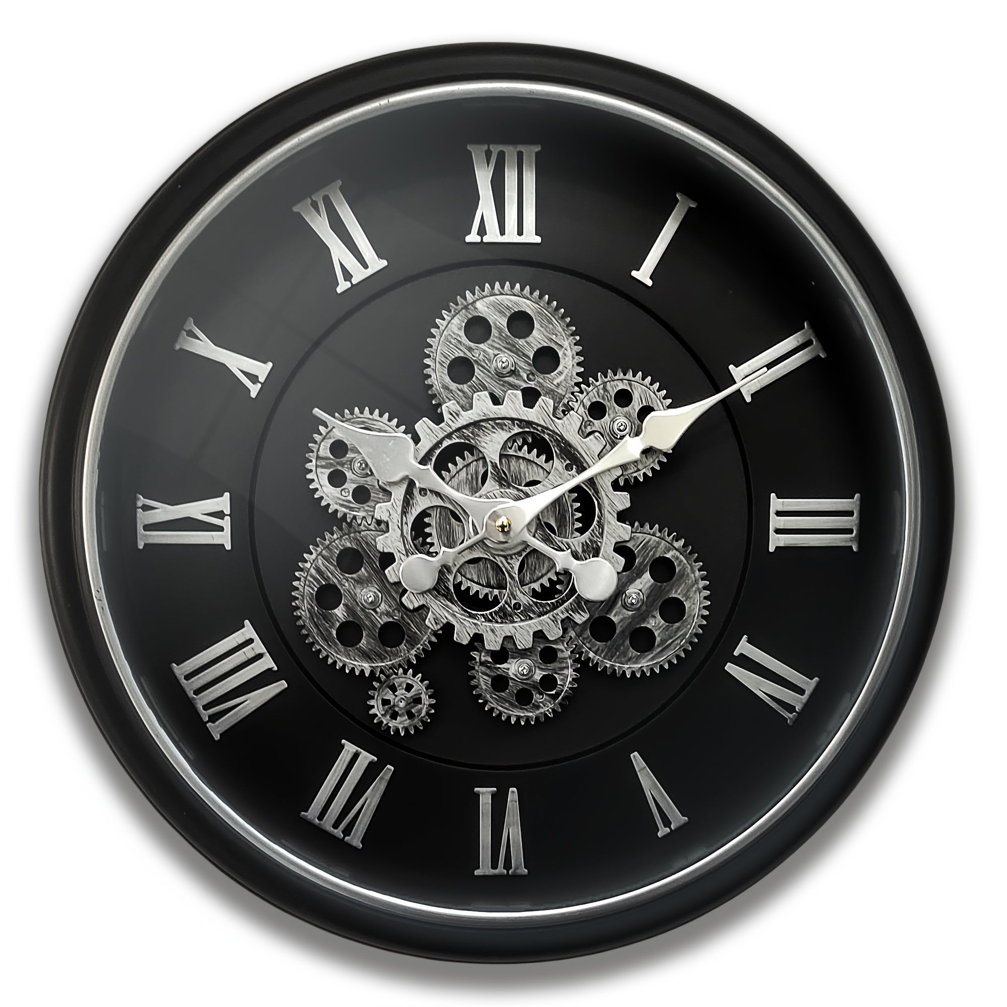18 Inch Moving Gear Wall Clock, Vintage Industrial Steampunk Gear Oversized Wall Clock, Large Wall Clock for Living Room Decor, Kitchen, Home Office