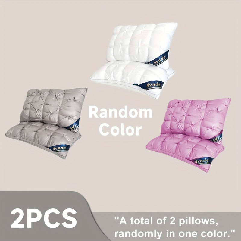 2-Piece Luxury Hotel-Quality Pillows, Deep Sleep Neck Support with Non-Sagging High-Pillow Inserts for All Seasons