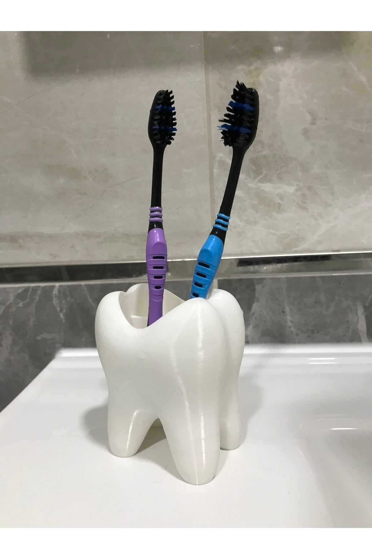 Diş Şeklinde 4 Bölmeli Diş Fırçalığı Diş Şeklinde Kalemlik