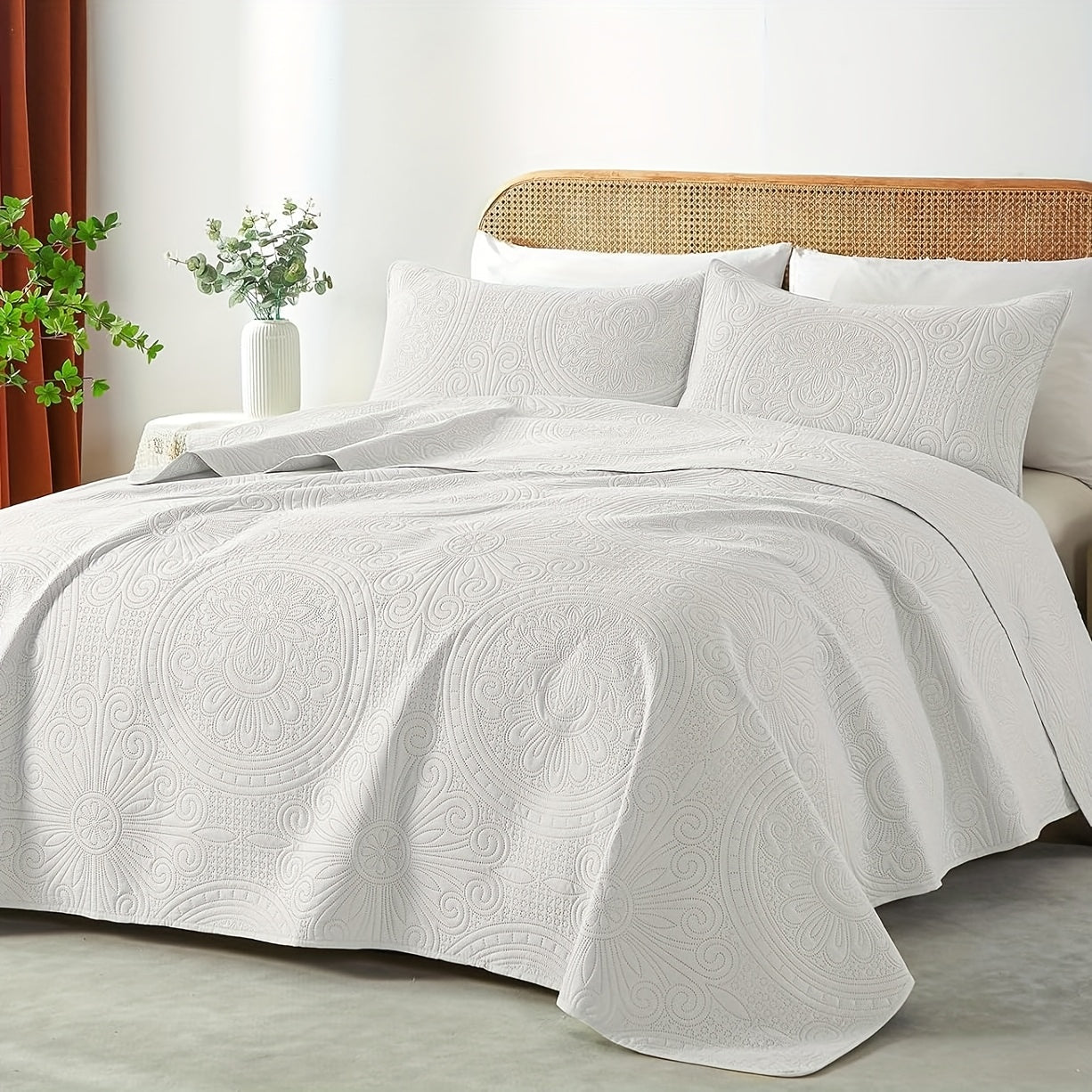 2/3pcs Quilt Set Bedspreads - Soft Cool & Refreshing Summer Quilt Lightweight Microfiber Bedspread - Modern Style Coin Pattern Coverlet For All Seasons - Gifts For The Family