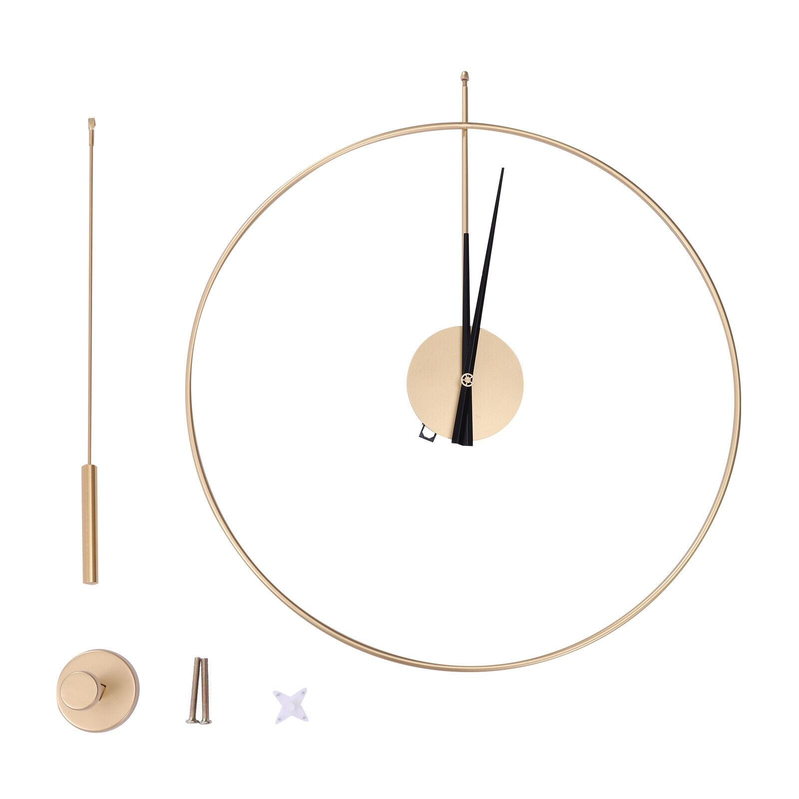 20" Modern Silent Pendulum Wall Clock - Non-Ticking Metal Wall Clock with Golden Accents, Vintage Design for Living Room, Bedroom & Office Decor, Wall Clock Living Room, Bedroom Accessory, Minimalist Decor, Premium Craftsmanship