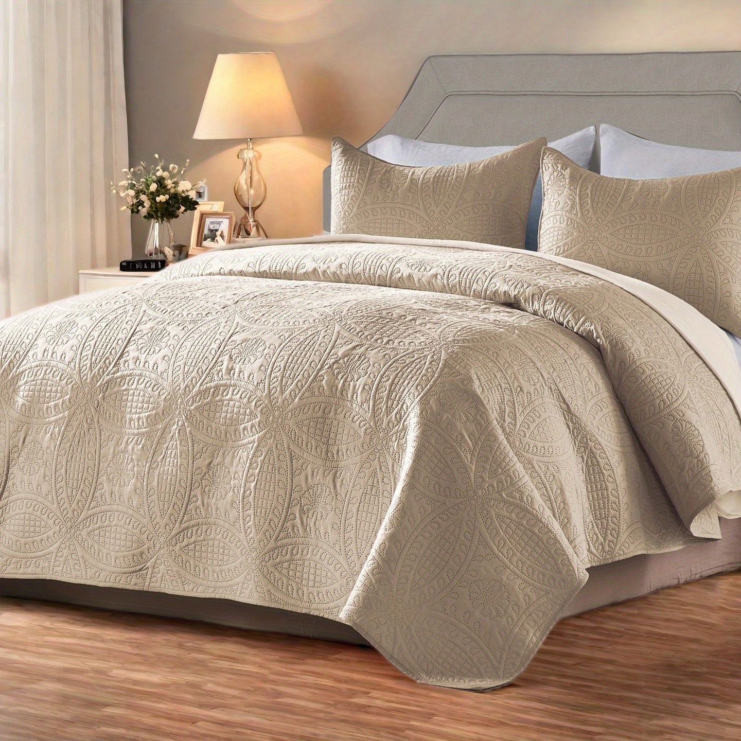 2/3pcs Quilt Set Bedspreads - Soft Cool & Refreshing Summer Quilt Lightweight Microfiber Bedspread - Modern Style Coin Pattern Coverlet For All Seasons - Gifts For The Family