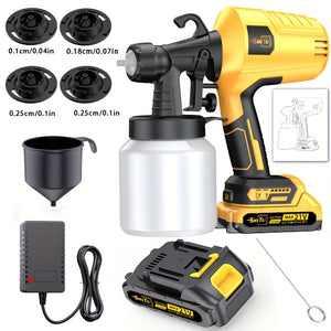 Wireless Spray Gun with Nozzle Rechargeable Battery, Capacity 16.91oz, Suitable for Indoor/outdoor Use On Walls, Wood, Cars, Decks, Furniture - Including 2 Adjustable Spray Modes And Ergonomic Desi...