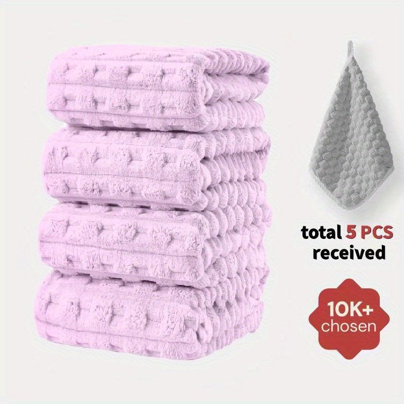 Pack Of 4 Waffled Super Soft Woven Bath Towels