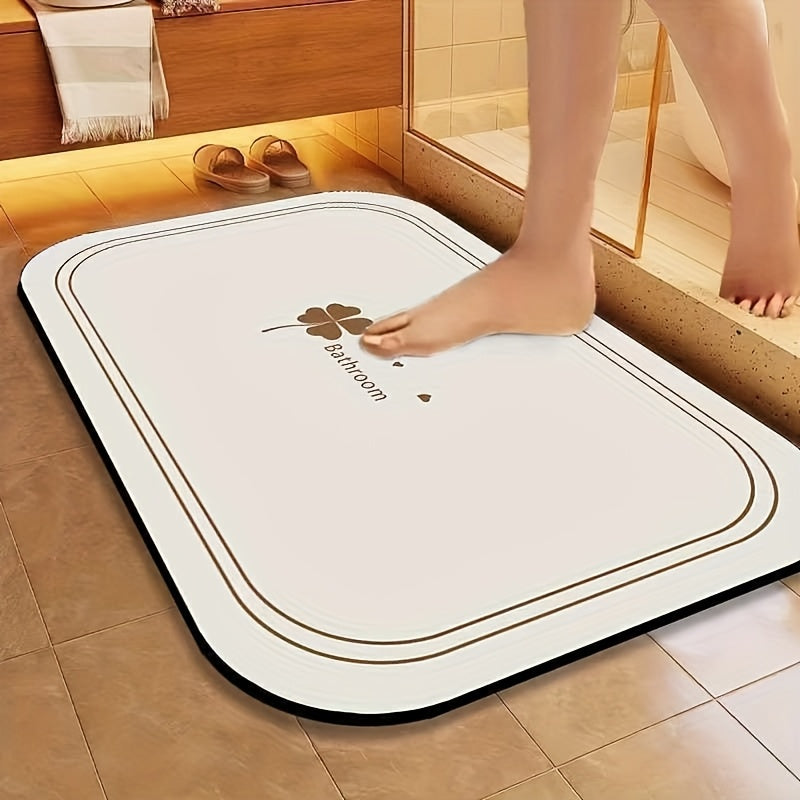 1pc Quick Dry Bathroom Mat, Pet Feeding Mat, Super Absorbent Diatomite Bath Mat, Non-slip And Water-absorbing Floor Mat, Soft And Comfortable Bathroom Mat, Suitable For Bathroom, Shower, Laundry...