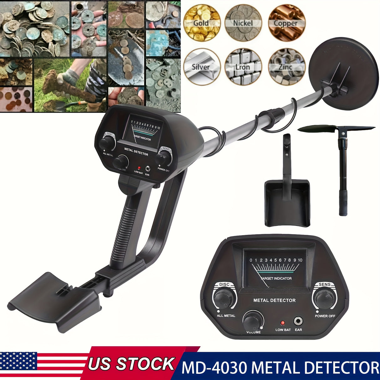 Golden Digger Deep Search Metal Detector, Beach Treasure Finder Handheld Underground Metal Detector - 12 Inch High-Sensitivity Coil, Hunter Coil with Advanced LCD Display - Adjustable Sensitivity, ...