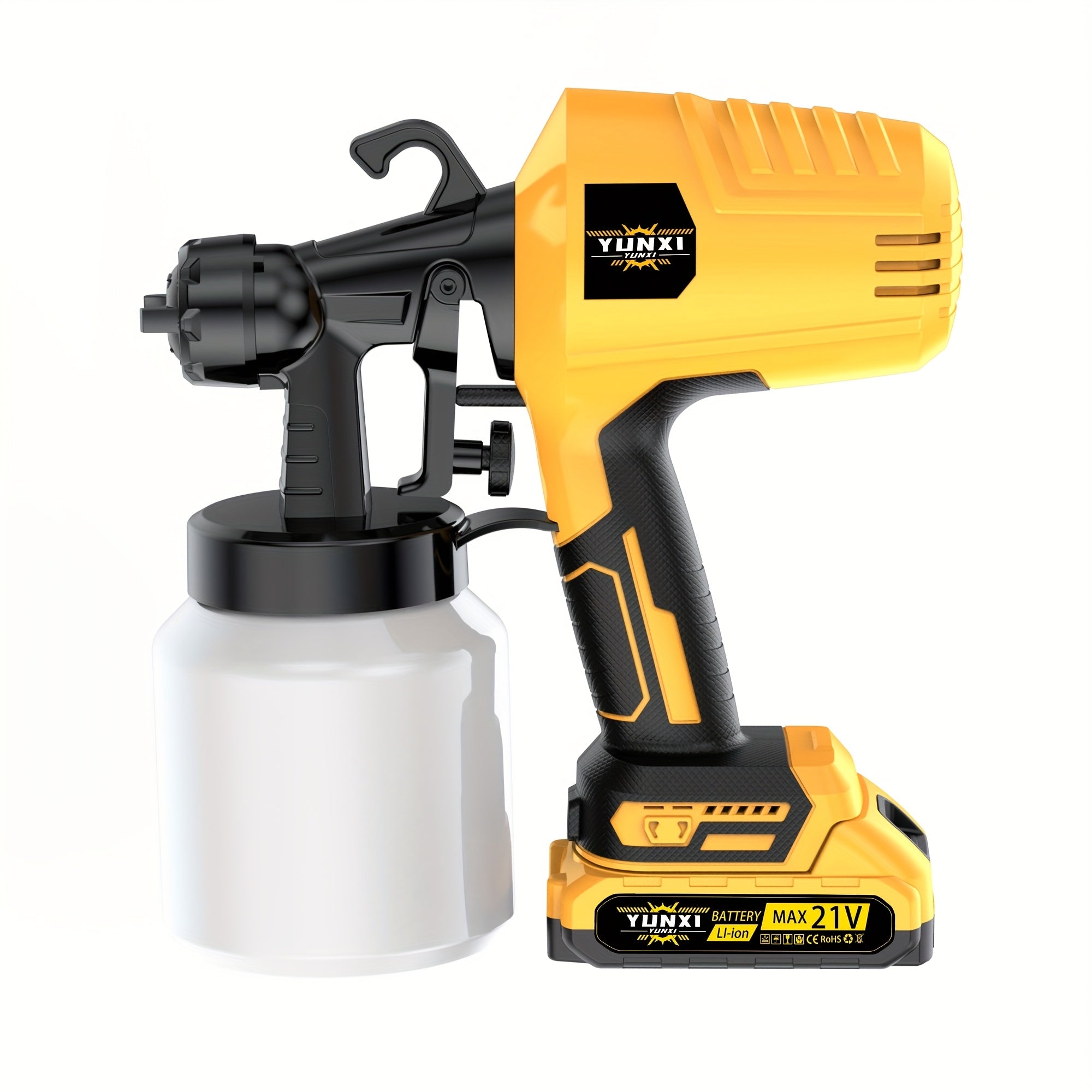 Wireless Spray Gun with Nozzle Rechargeable Battery, Capacity 16.91oz, Suitable for Indoor/outdoor Use On Walls, Wood, Cars, Decks, Furniture