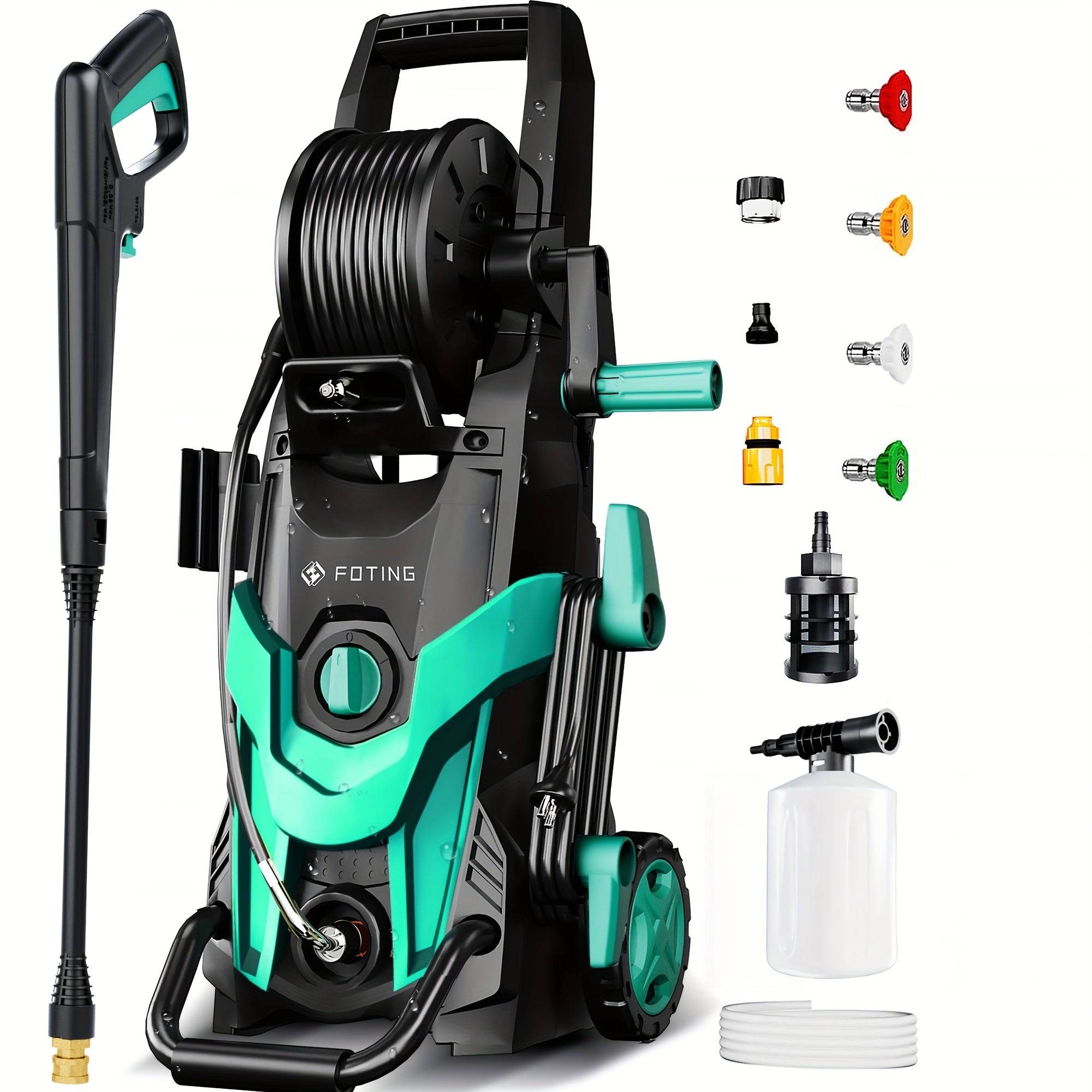2025Upgraded Electric Pressure Washer, 4500 PSI 3.2 GPM Power Washer with 4 Quick Connect Nozzles, Inlet Hose & Filter& Foam Cannon for Cars/Fences/Driveways/Home Cleaning, Car Washing Equipment...