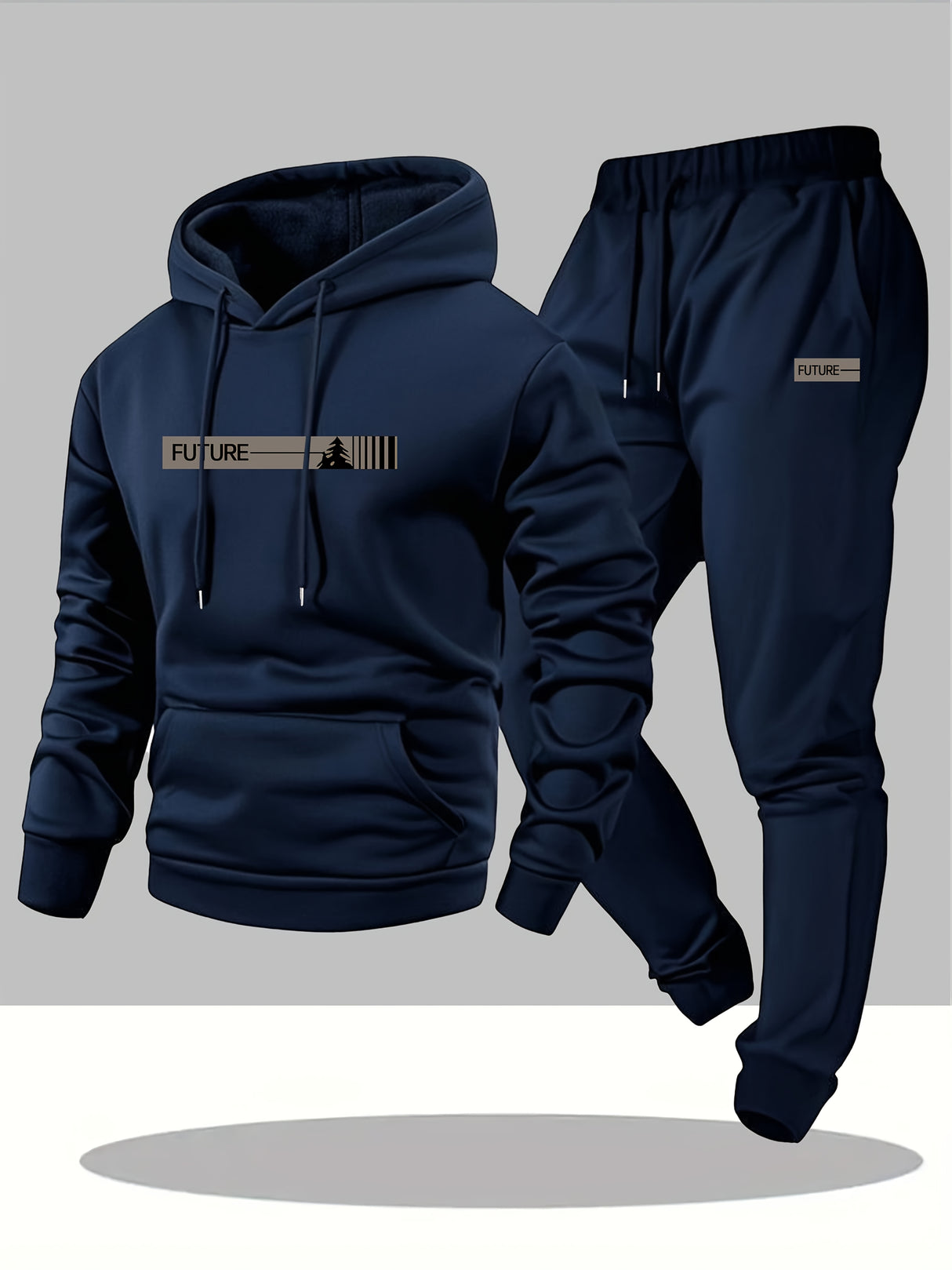 Men'S Two-Piece Set, Casual Round Neck Long Sleeve Hooded Sweatshirt and Sweatpants Set, Suitable for Winter and Autumn, Sportswear Set, Sweater Hoodie, Sweatshirt, Joggers, Sweatpants, Hoodie, Jog...