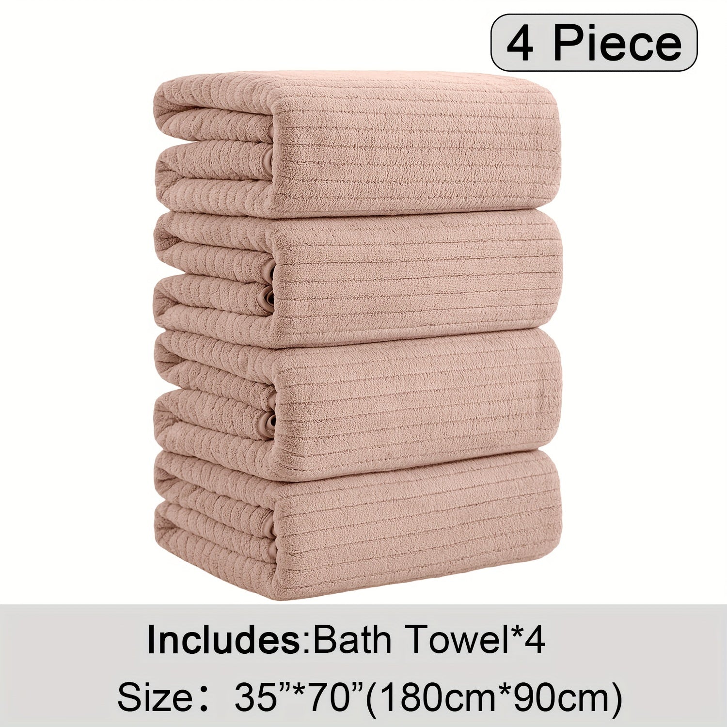 4 Pack Oversized Bath Towels Set, 35\"x70\" Extra Large Towel Microfiber Absorbent XL Bath Sheet Super Soft Bathroom Towels Set Quick Plus Size Shower Towels for Family Hotel