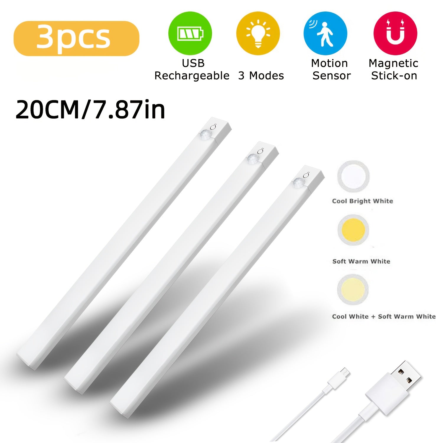 3pcs LED Motion Sensor