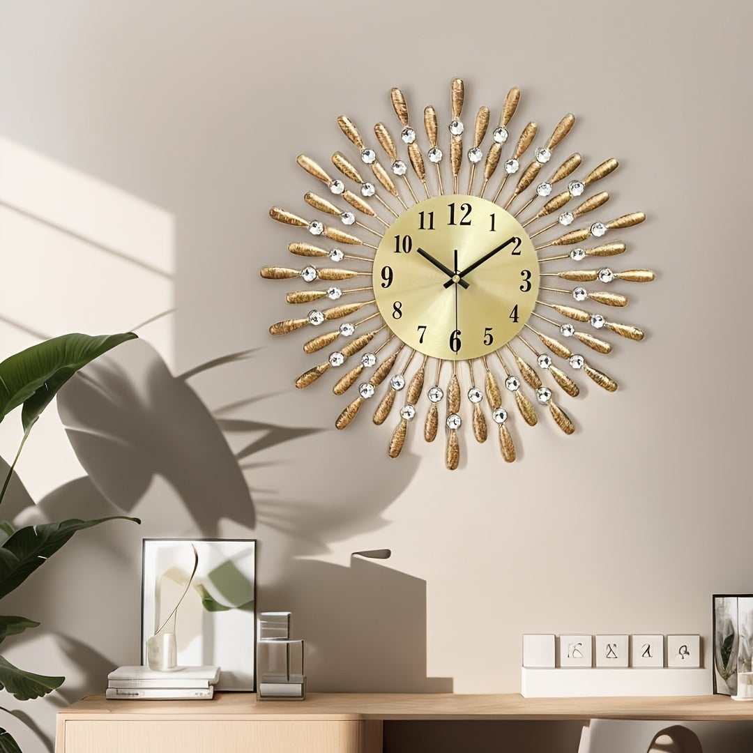 1pc Vintage Metal Wall Clock, Distressed Craftsmanship, Fashionable Design, Retro Style, Movement Silent No Ticking, Easy to Read Suitable for Living Room, Kitchen, Bedroom, Office, Bar (No Battery)
