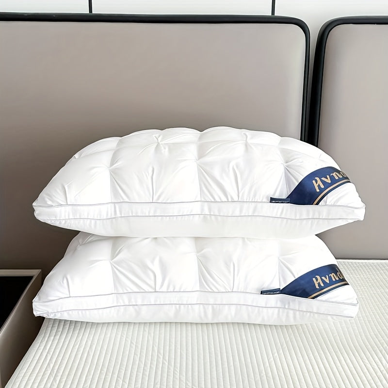2-Piece Luxury Hotel-Quality Pillows, Deep Sleep Neck Support with Non-Sagging High-Pillow Inserts for All Seasons